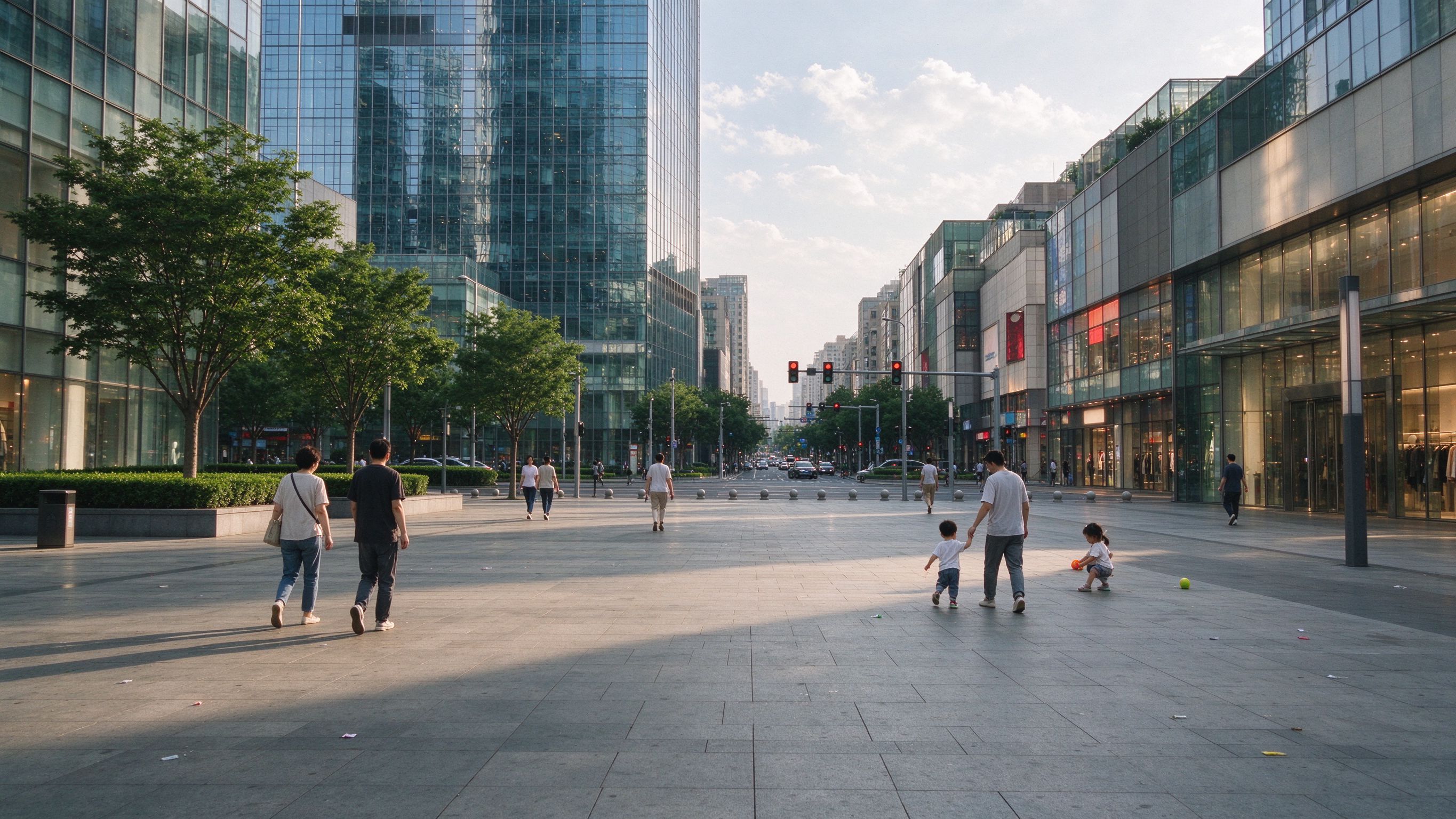红旗区中心广场商业街区实景