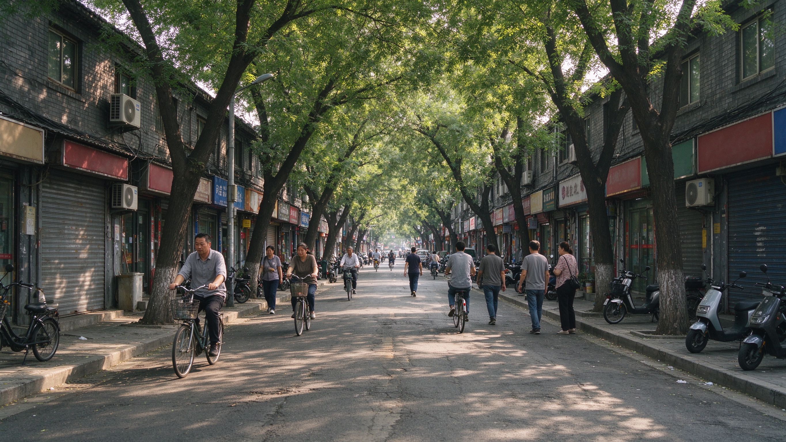 卫滨区老城区商业街道实景
