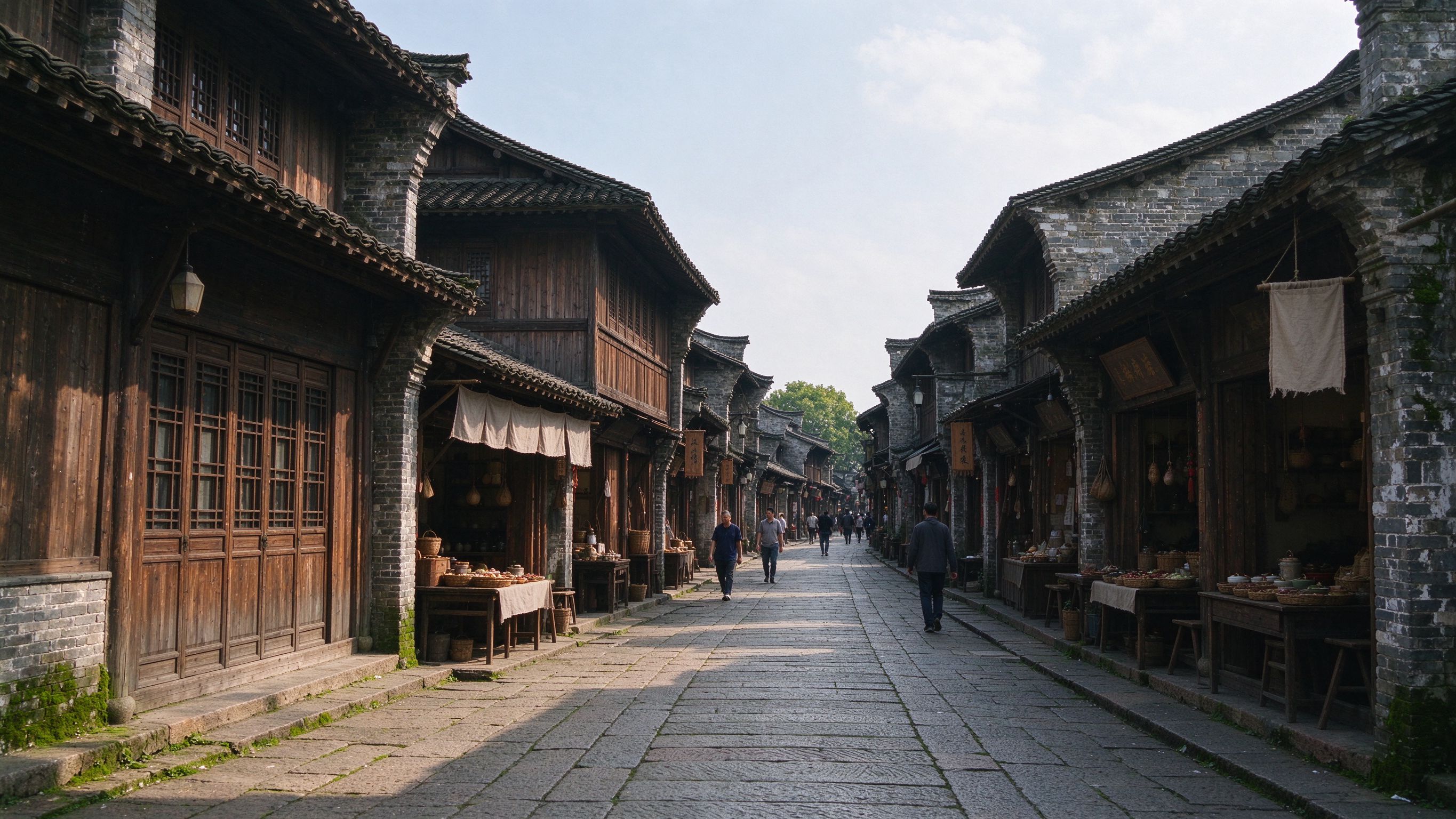 卫辉古城街区街景，老城考生多在本地项目上赶工期
